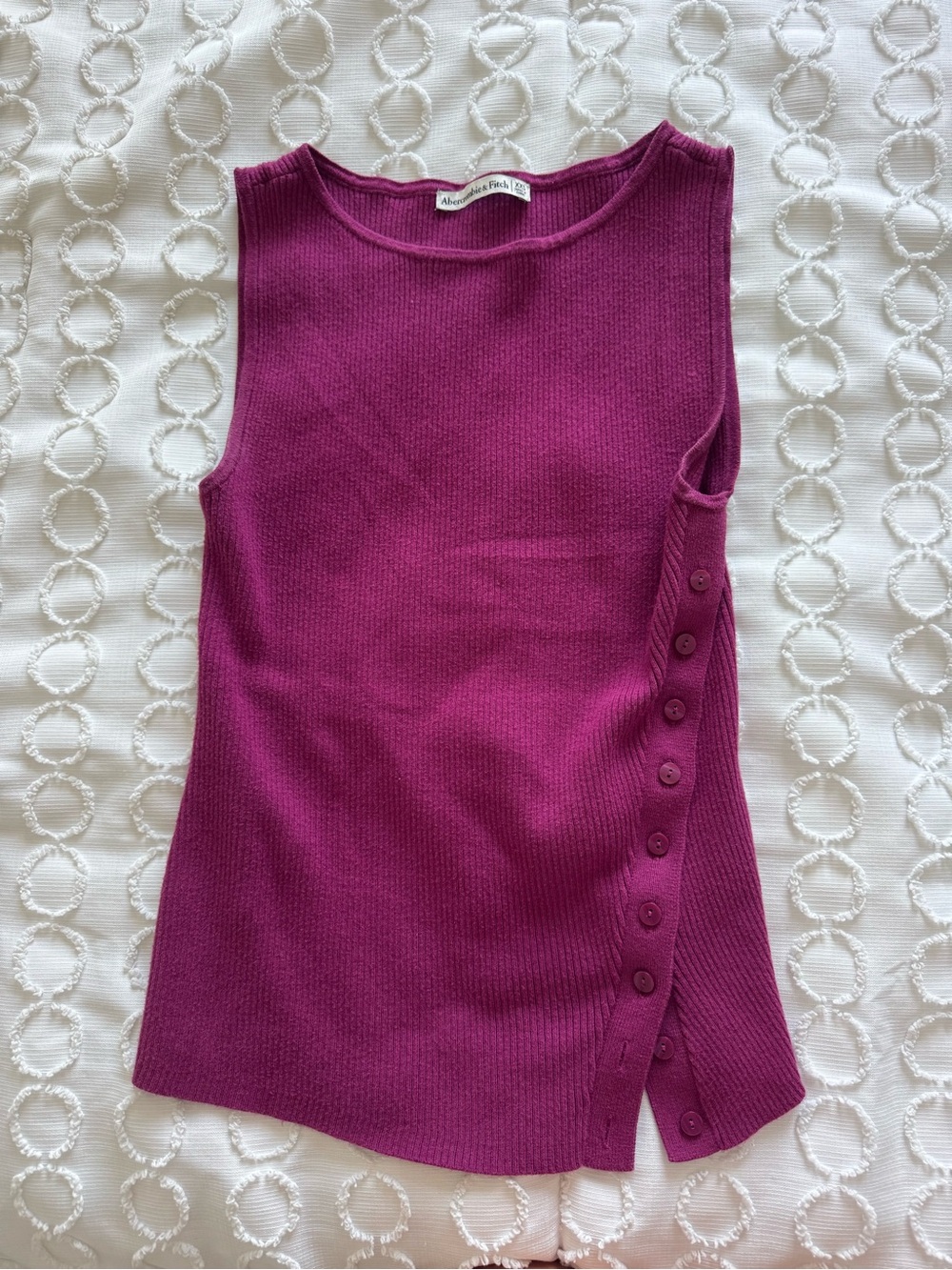 Abercrombie & Fitch Sleeveless Ribbed Tank in Deep Berry